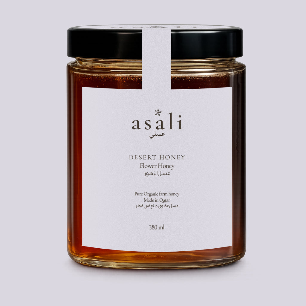 Flower Desert Honey 380ml, front of jar