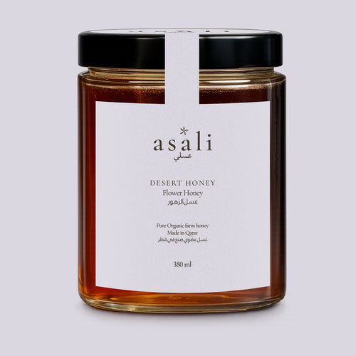 Flower Desert Honey 380ml, front of jar
