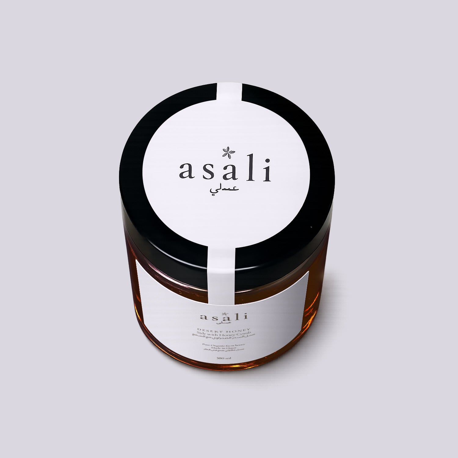 Flower Desert Honey 380ml, top of jar