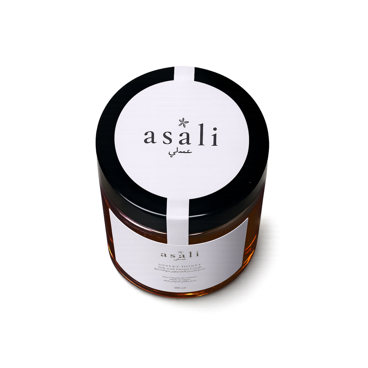 Flower Desert Honey 380ml, top of jar