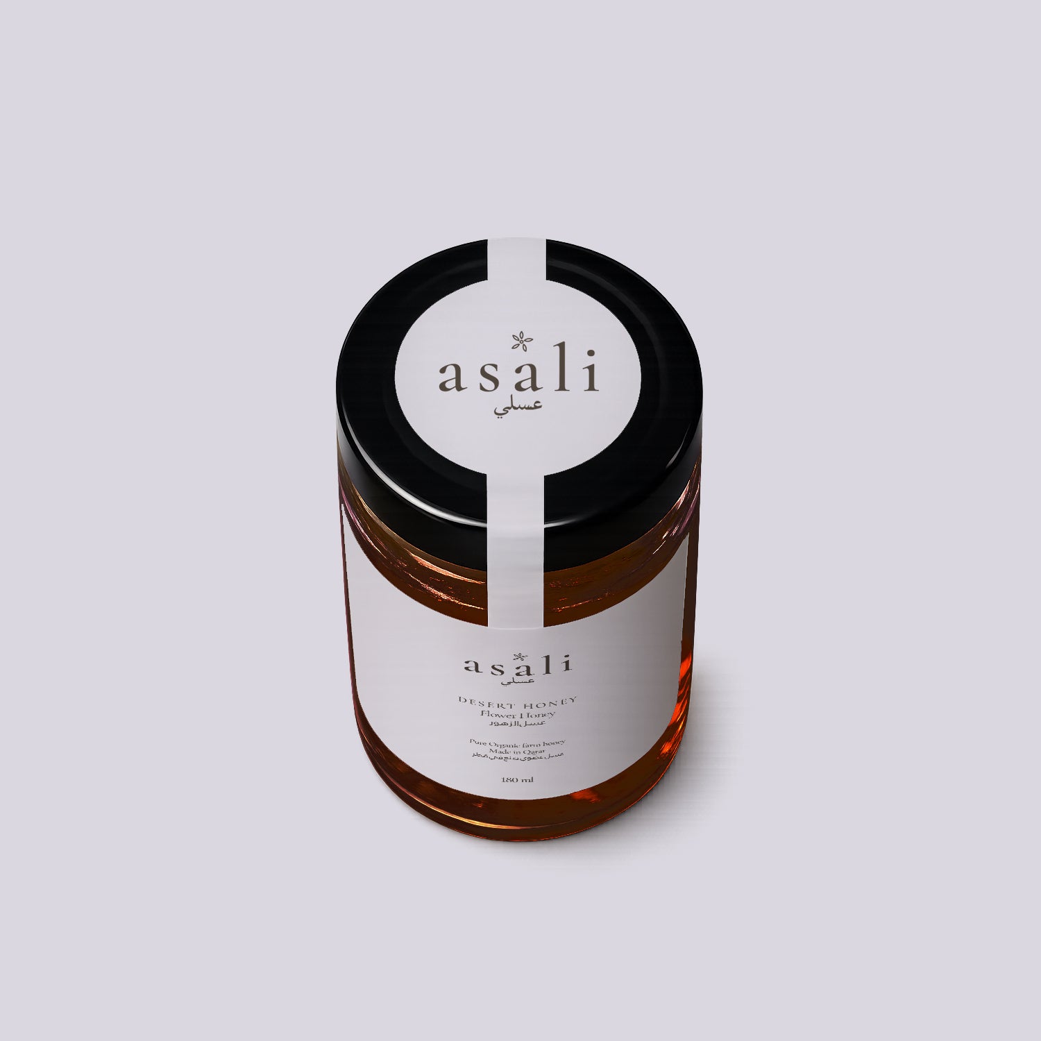 Flower Desert Honey 180ml, top of jar